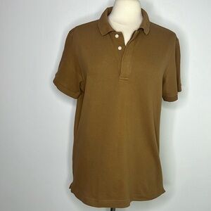 Everlane toasted coconut brown classic cotton polo shirt size large